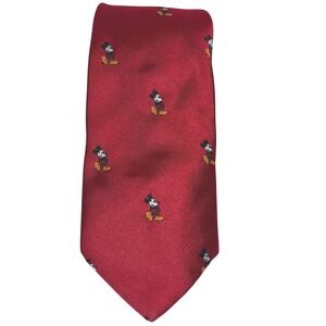 Cervantes Red Mickey‎ Mouse All Over Print Polyester Men's Tie